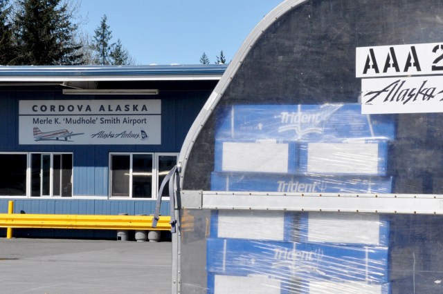 Seafood is loaded in Cordova, Alaska.