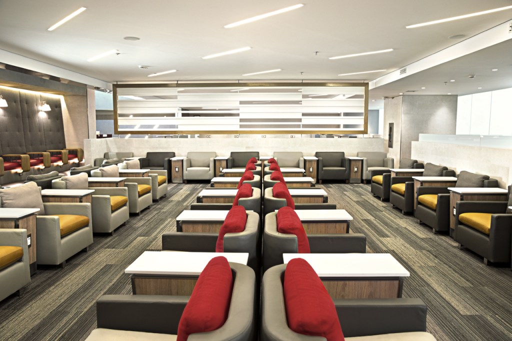 This is a photo of seating at the AA Admirals Club.