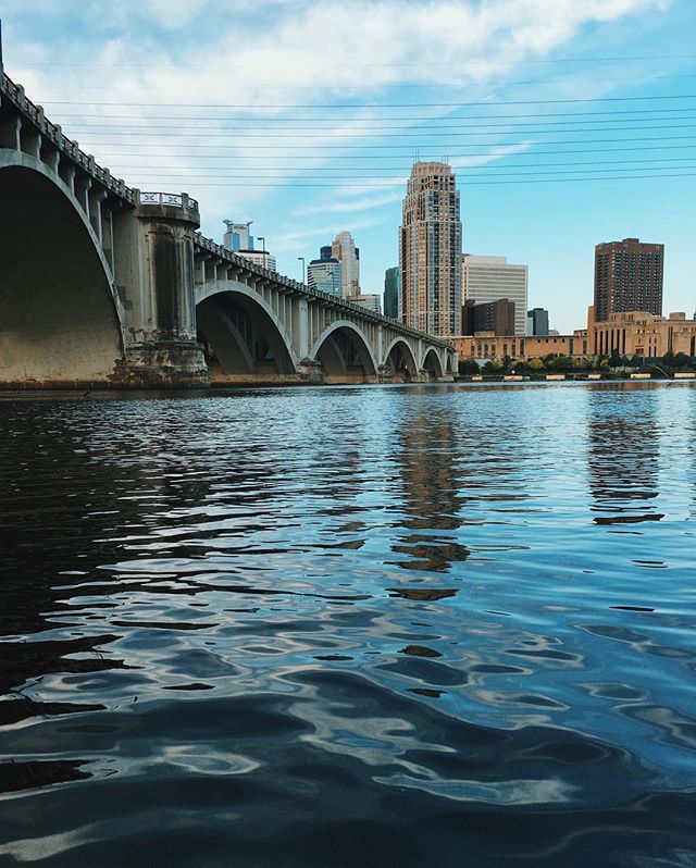 This is a photo of the Minneapolis skyline as viewed from across the Mississippi River.