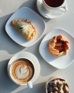This is a photo of coffee and pastries.
