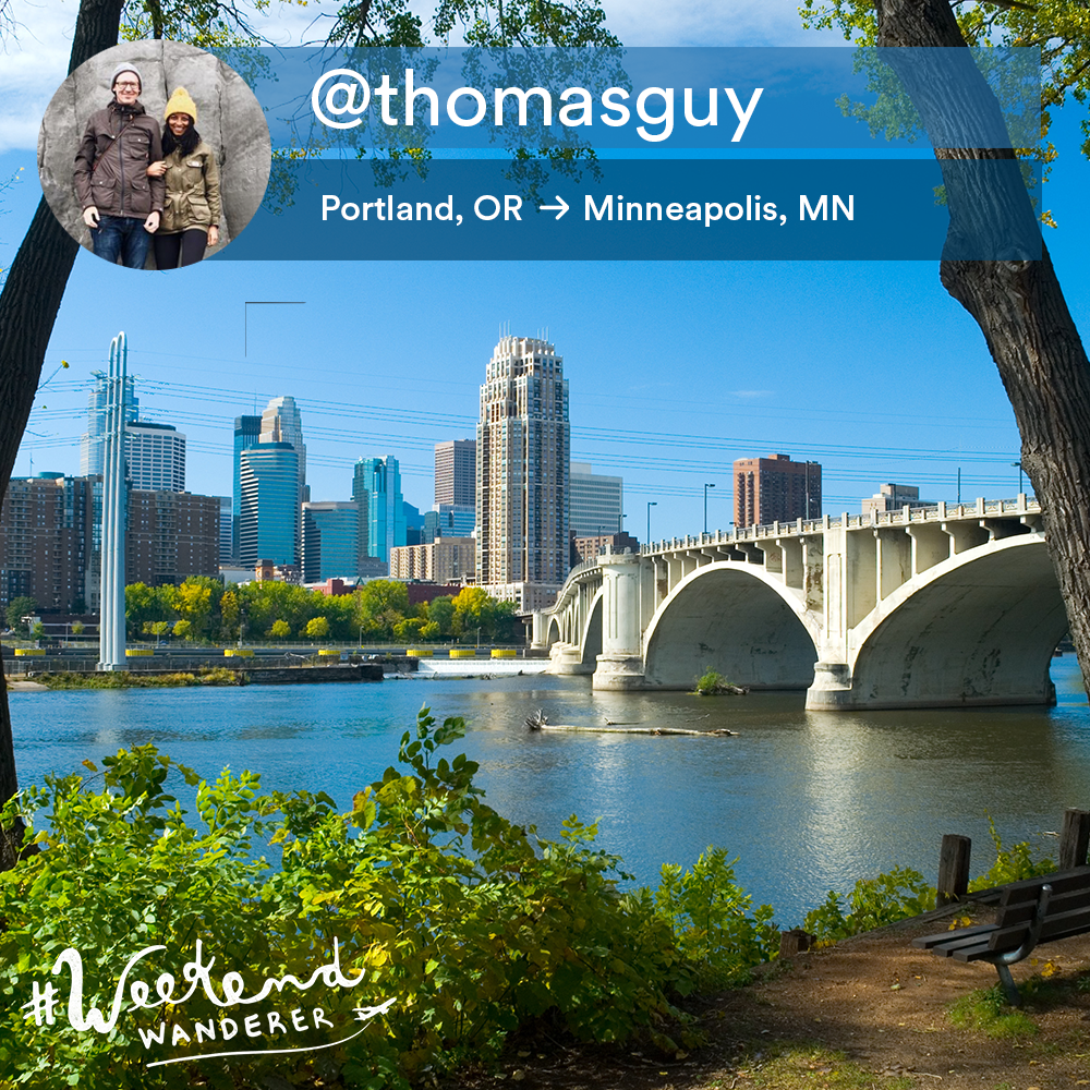 This is a photo of the Minneapolis skyline viewed from across the Mississippi River.