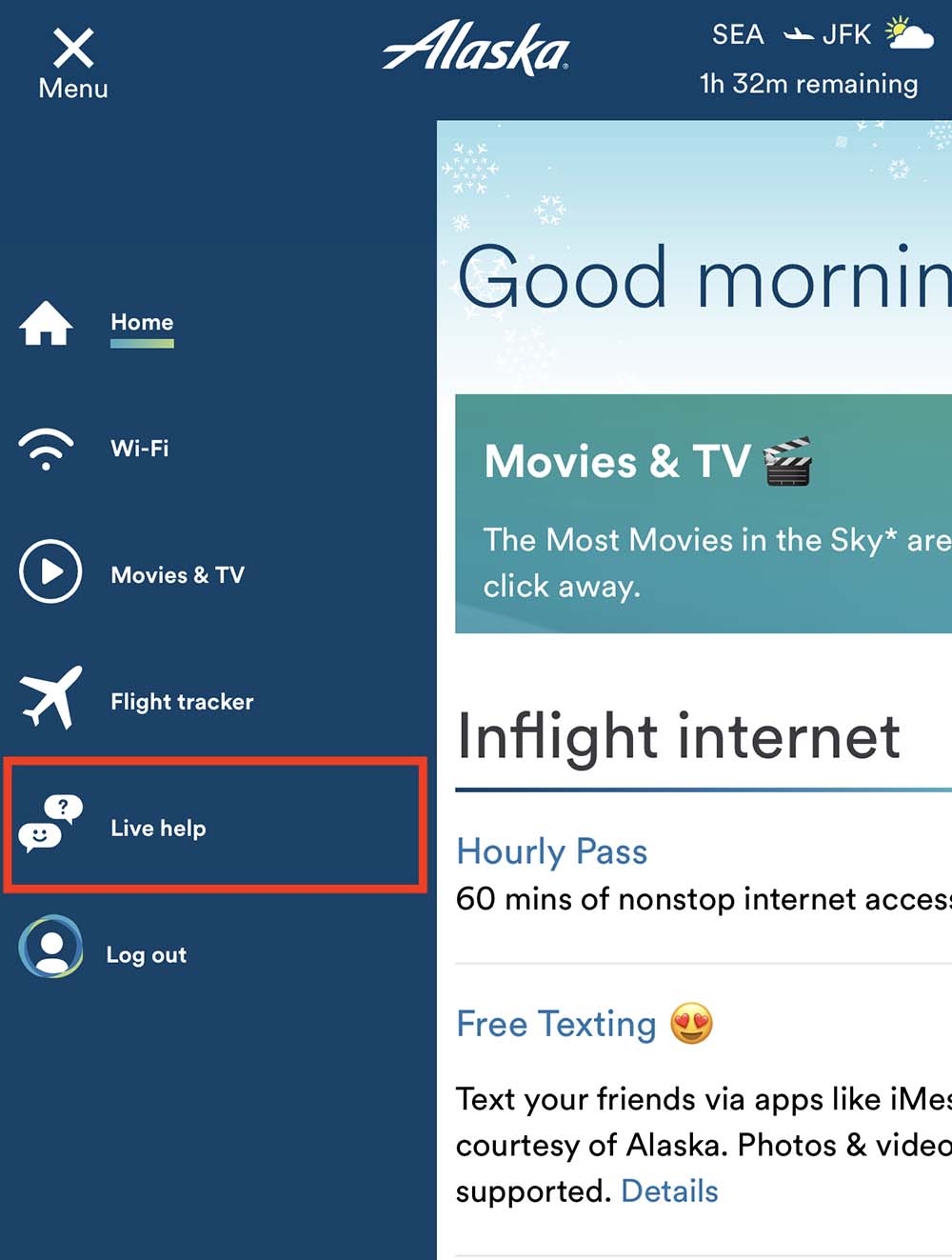 How to access Alaska Airlines movies and TV shows on your own device