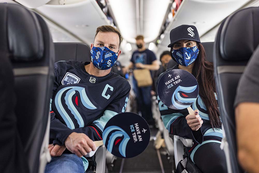 Alaska Airlines - That's Seattle Kraken hockey, baby! As founding partners,  we are SO excited to celebrate our hometown team winning their first  #StanleyCupPlayoffs series. We're rooting for you nonstop as you