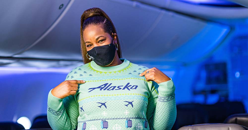 Alaska airlines clearance ugly sweater day