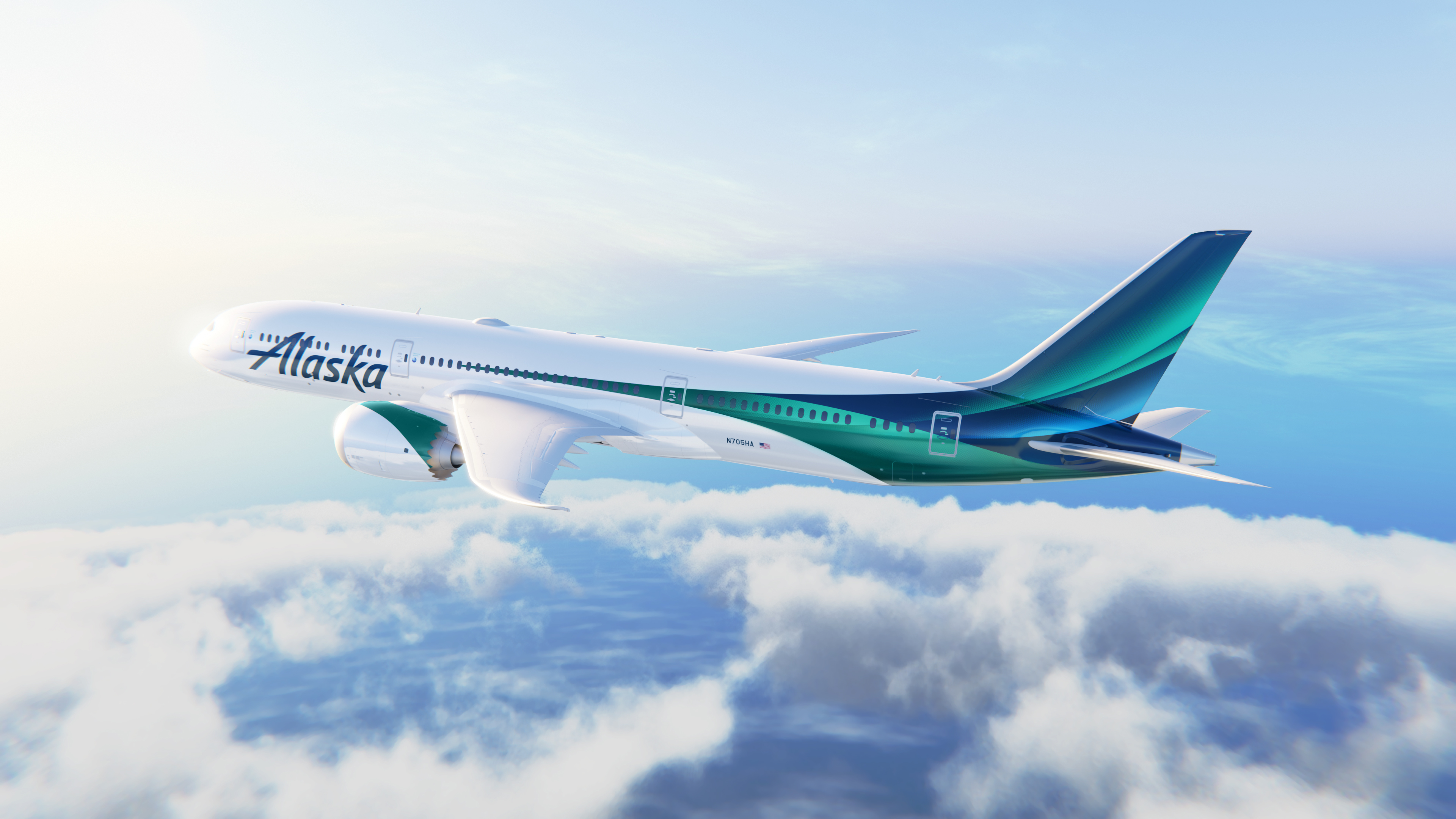 Alaska Airlines 787 global livery rendering Alaska Airlines 787 global livery rendering