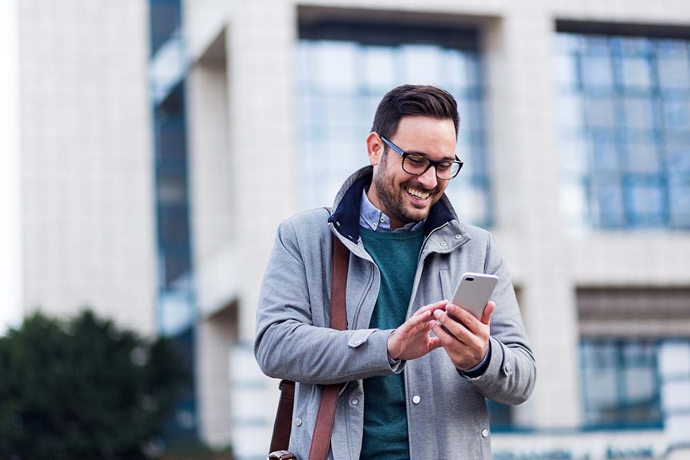 person using phone