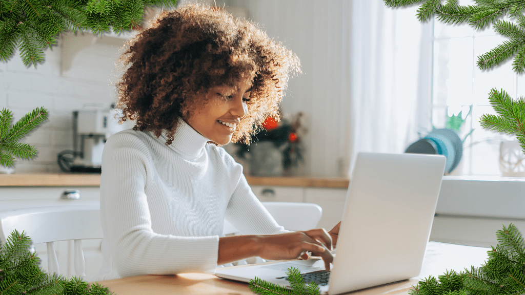 Girl on laptop shopping
