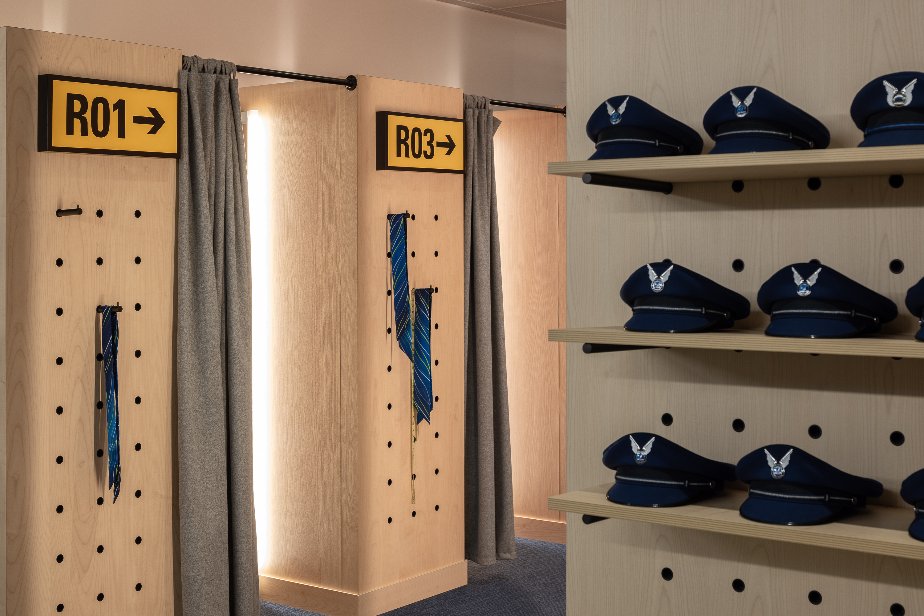 Crew uniform fitting