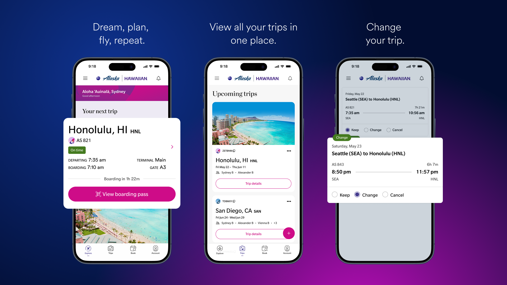 Alaska Hawaiian dual brand app