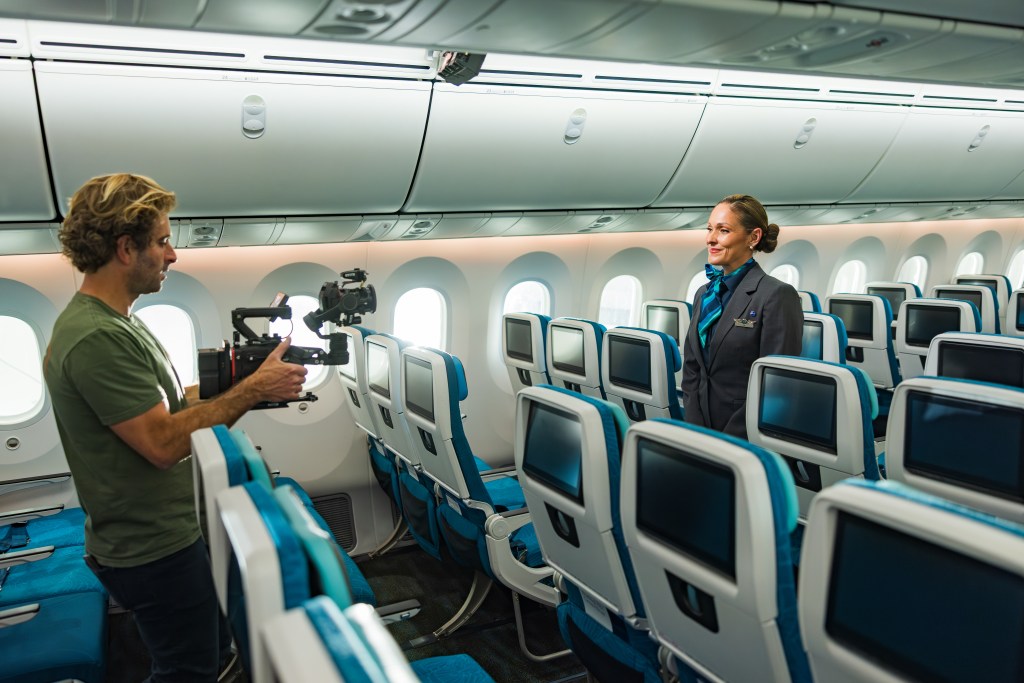 Alaska Airlines safety video 787 shot