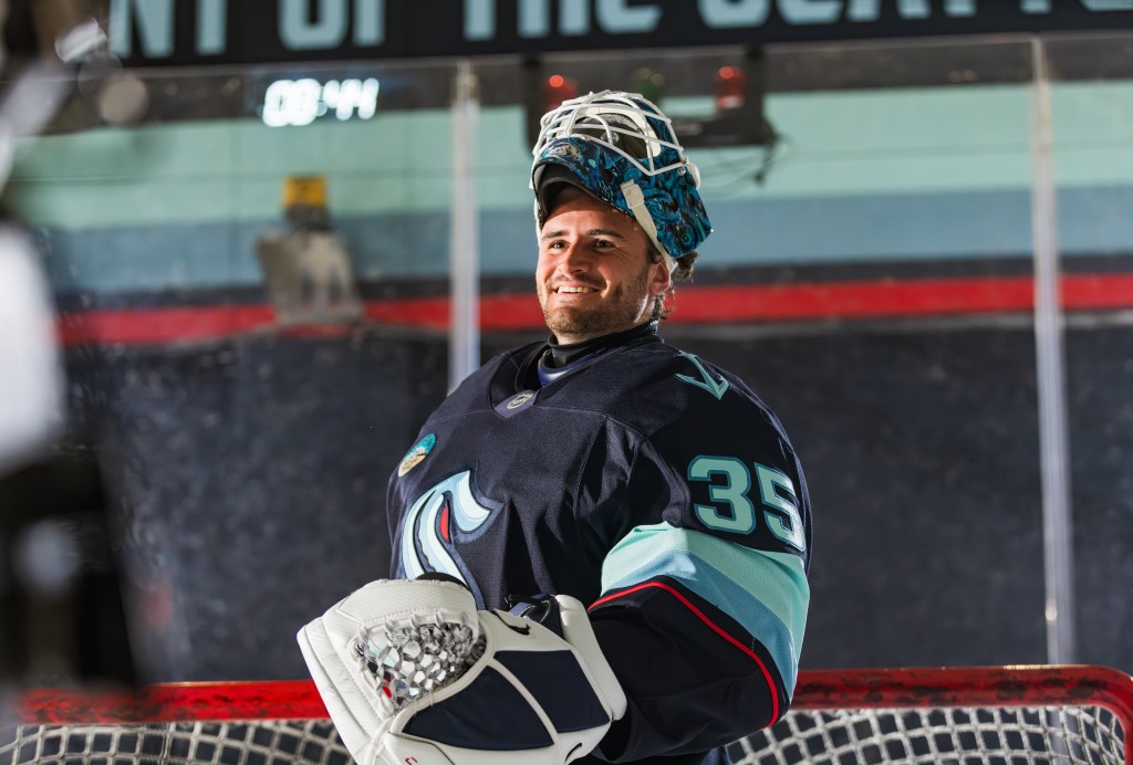 Alaska Airlines safety video hockey player