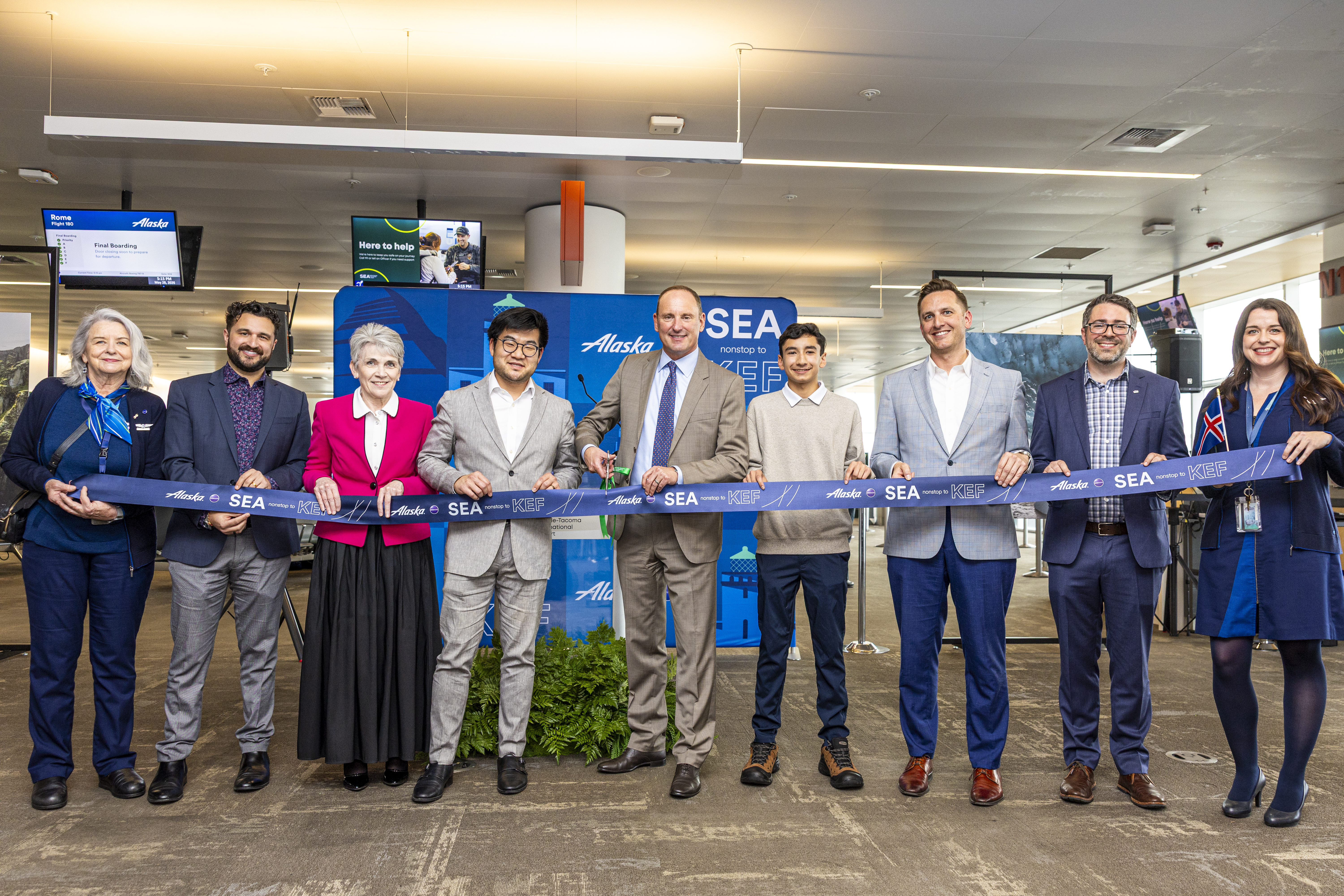 Cutting the ribbon