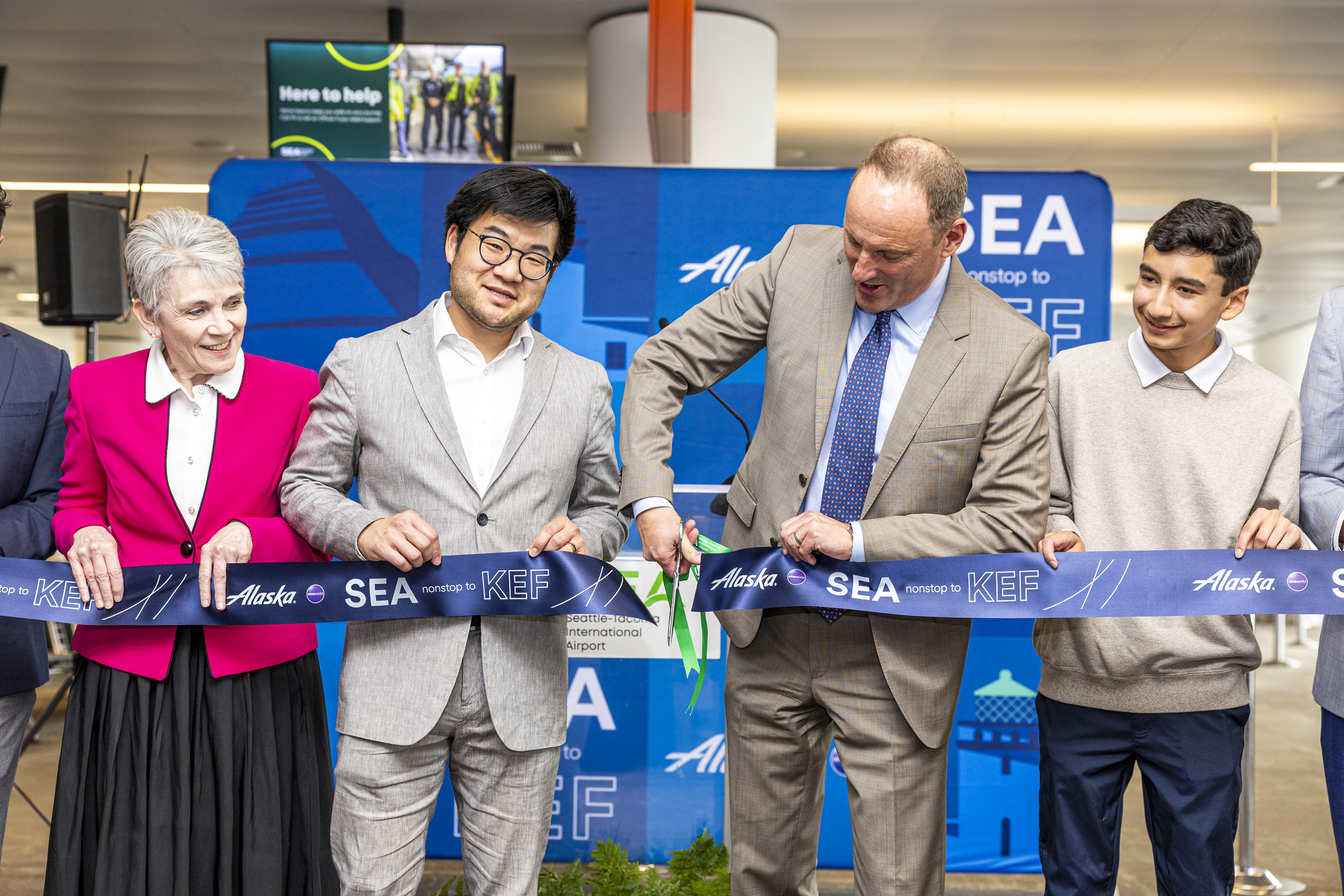 Cutting the ribbon
