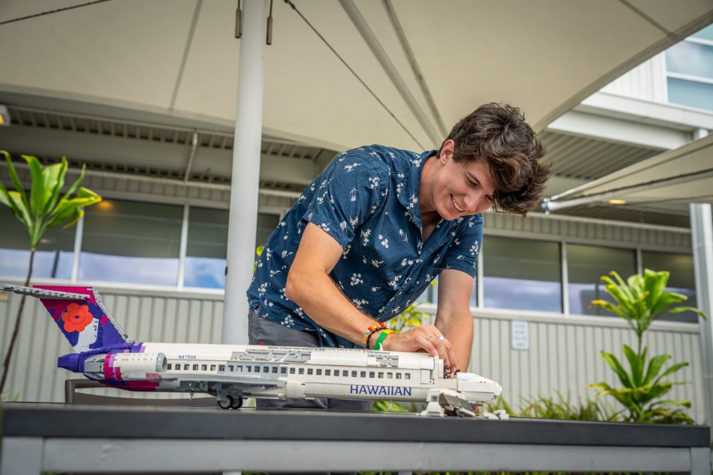 Ashton working on his LEGO 717