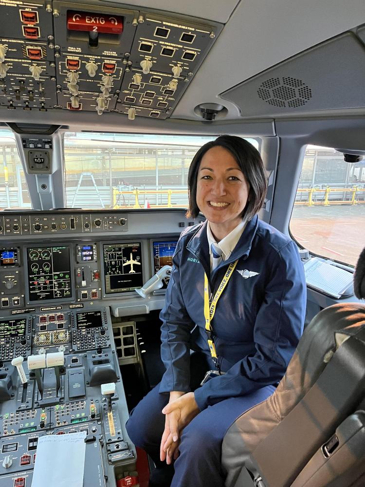 Erica in the flight deck