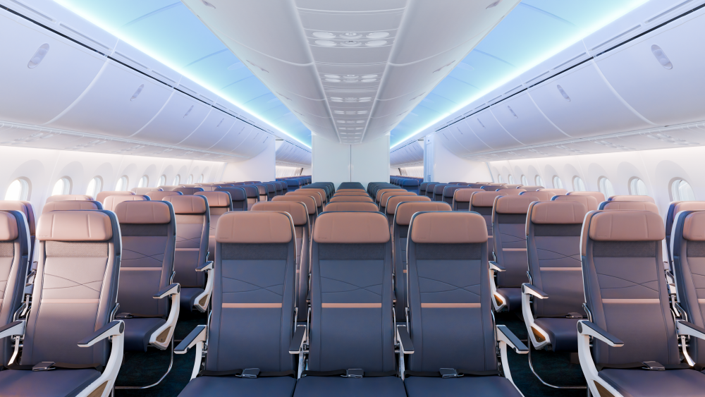 Boeing 787 main cabin rendering (1 of 2).