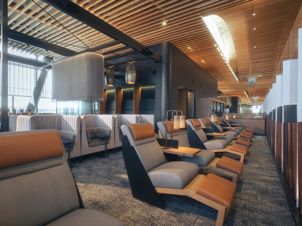 Loungers at PDX Alaska Lounge