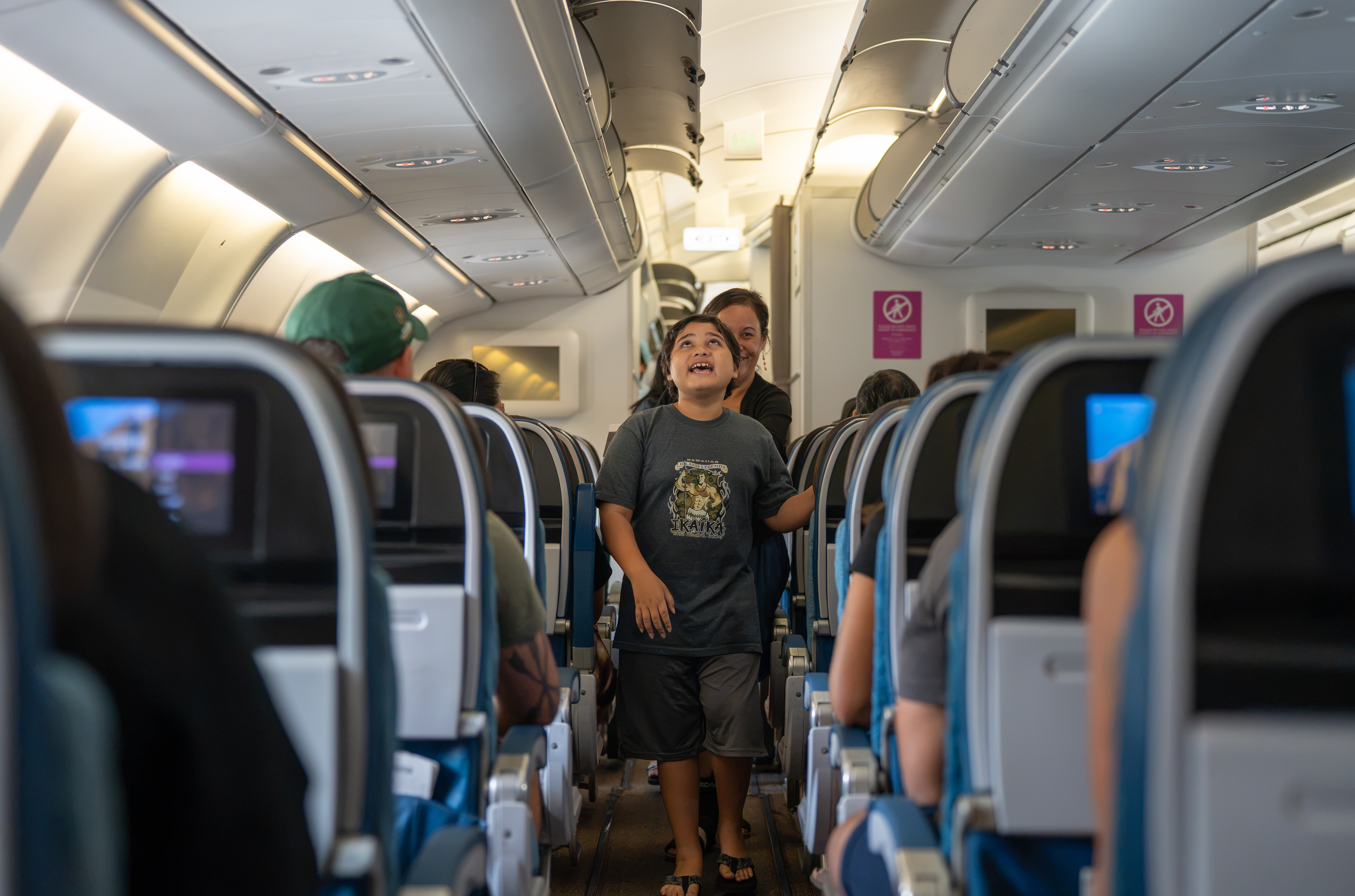 Child boarding the aircraft